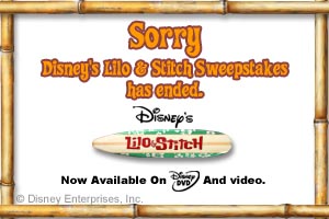 Sorry -- Disney's Lilo and Stitch Sweepstakes has ended.