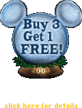 Buy 3 Get 1 Free! Buy any 3 Disney DVDs or Videos and receive a Free DVD or Video by Mail! click here for details