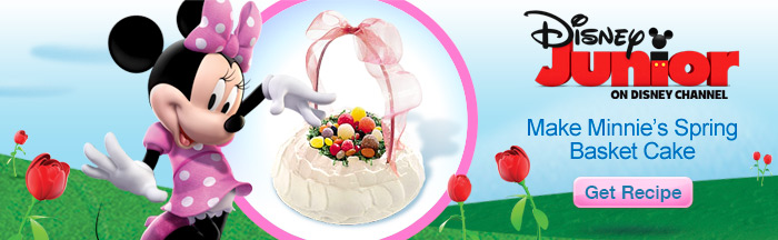 Disney Junior on Disney Channel: Make Minnie's Spring Basket Cake