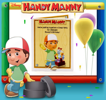 Handy Manny Party Invitation