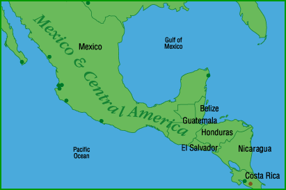 Mexico and Central America map